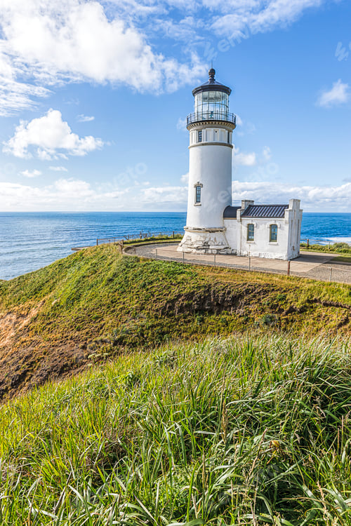 Preview: North head lighthouse on a hill.