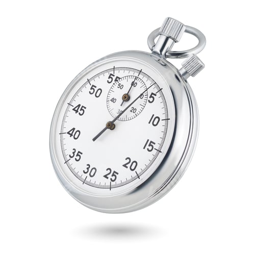 Preview: Classic mechanical analog stopwatch isolated on white