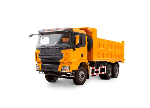 Preview: New Orange Construction Dump truck isolated over white background