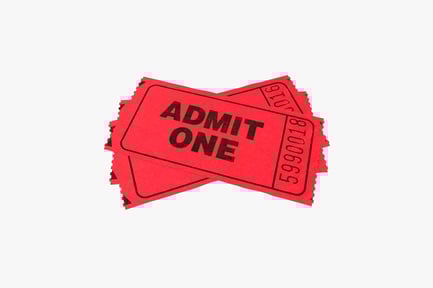 Stacked admit one tickets with timestamp