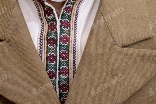 Preview: Ukrainian cross stitch. Vyshyvanka shirt. Embroidery Ukraine ornament.