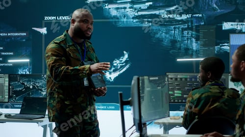 Preview: Military officer leads cybersecurity efforts in a high tech control center