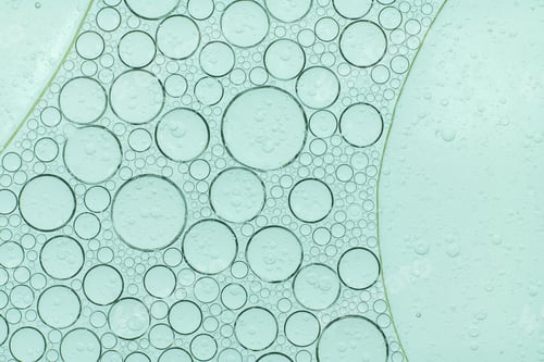 Preview: Macro microscope green bubble texture, Close-up Green bubbles and drops oil background