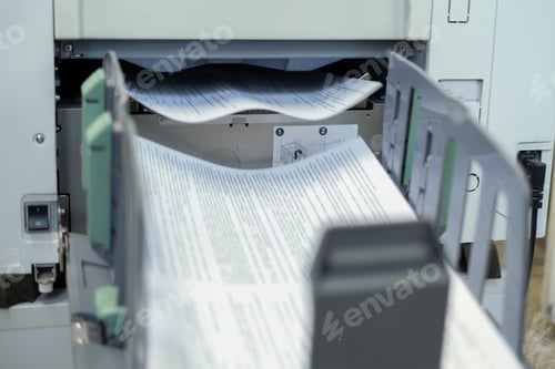 Preview: close up printing machine in typography b
