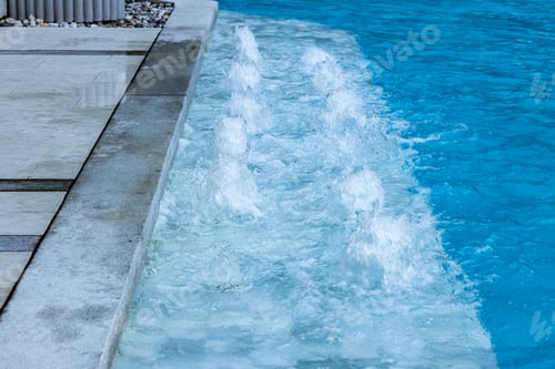 Preview: Blue Water Pool Surface with Sunlight Reflections