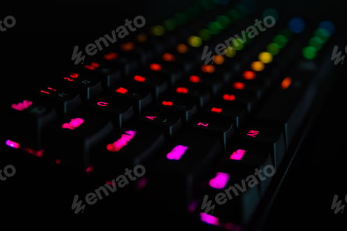 Preview: Gaming rgb keyboard on dark background