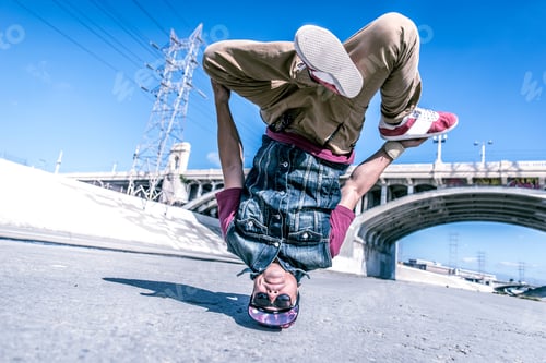 Preview: Breakdancers performing in a water duct