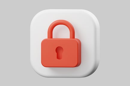 Preview: Red padlock on white square