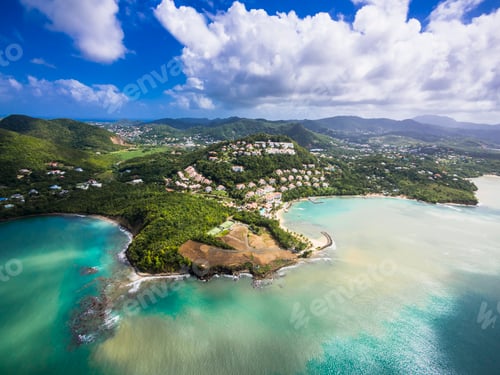 Preview: Caribbean, St. Lucia, Choc Bay, aerial photo of Calabash Cove Resort