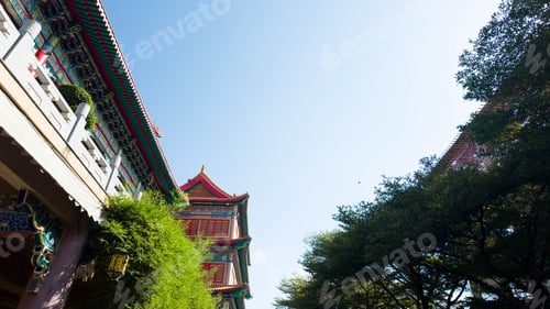Preview: china temple wat dragon blue sky background wallpaper asia statue religion buddha buddhism tradition