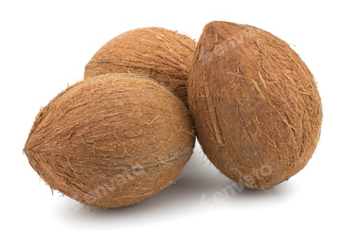 Preview: Coconuts isolated on white background