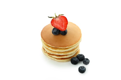 Preview: Pancakes with berries isolated on white background