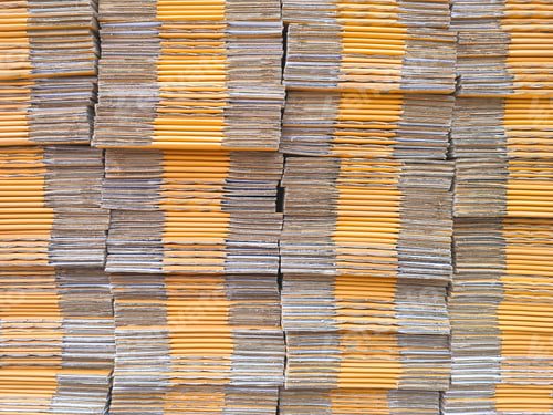 Preview: Background of many brown foldable cardboard boxes stack for packaging