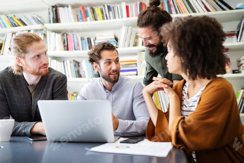 Preview: Group of business people collaborating on project in office