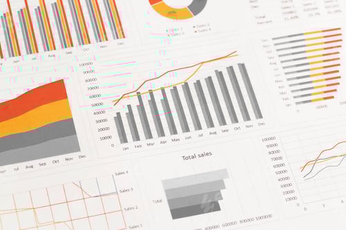 Preview: Financial Graphs and Charts on White Background