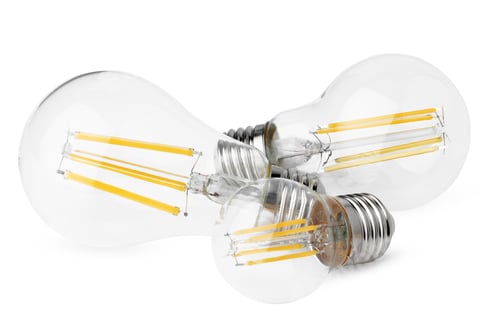 Preview: Three light bulbs isolated on white background