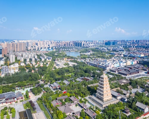 Preview: aerial view of Xi'an cityscape