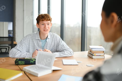 Preview: Students studying in library or classroom