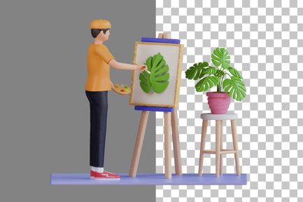 Preview: Painting or Drawing 3D Illustration