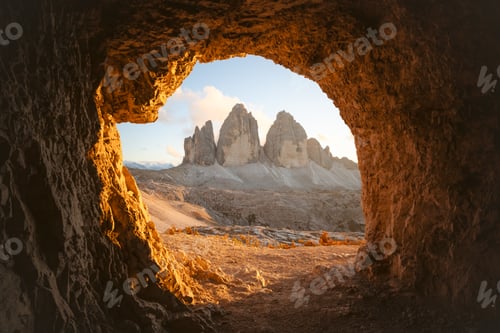 Preview: View from the cave on Tre Cime Di Lavaredo peaks