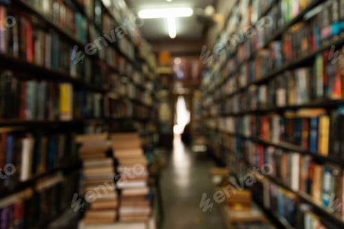 Preview: Blurred background of books in the library