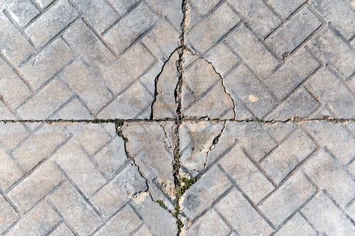Preview: Cracked stamped concreate texture background.