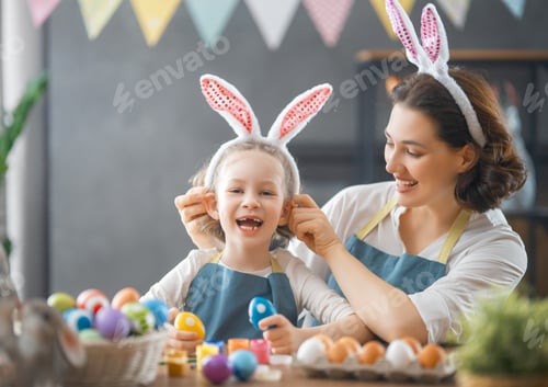 Preview: family preparing for Easter