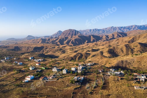 Preview: Aerial view of Rebeirao Manuel in Santiago island in Cape Verde - Cabo Verde