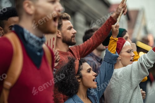 Preview: Group of people in rally protesting