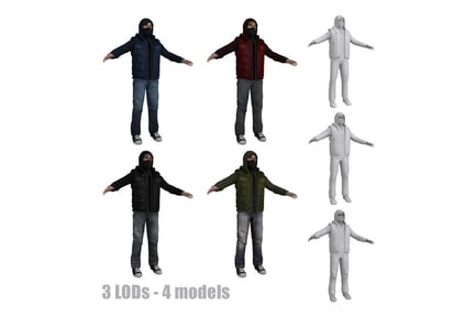 Preview: Masked Vigilante Character with Tactical Vest