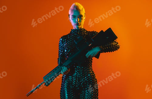 Preview: Representation of a bionic super human with advanced technology parts