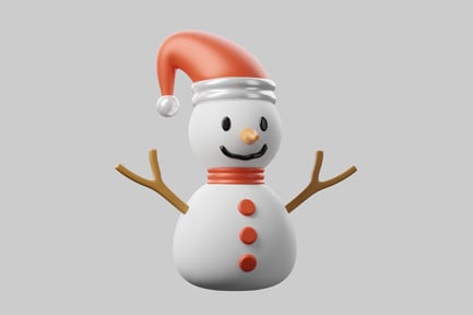 Aperçu: Figurine de bonhomme de neige de dessin animé avec chapeau de père Noël