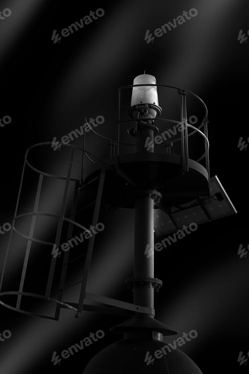 Preview: Black and white shot of a modern lamp