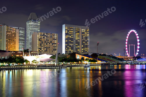 Preview: Singapore city skyline at night