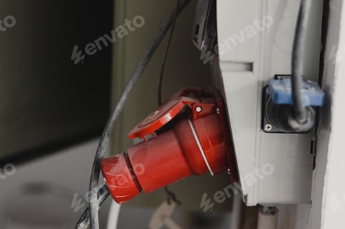 Preview: Electrical outlet close-up. Electricity distribution. Electrical equipment.