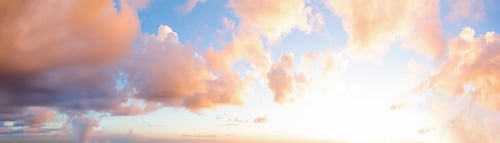 Preview: Panoramic View of Cloudscape during a colorful sunset