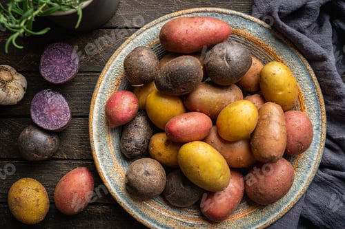 Preview: Various varieties of new potatoes