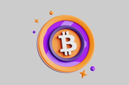 Preview: Bitcoin crypto coin colorful design