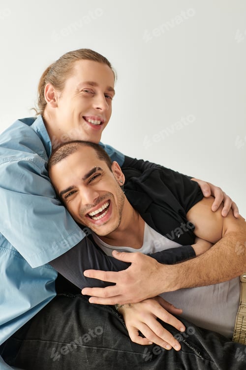 Preview: Intimate Embrace: Two Men Sharing a Tender Moment