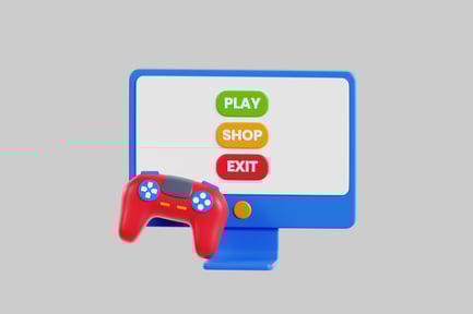 Aperçu: Menu de jeu de dessin animé avec manette