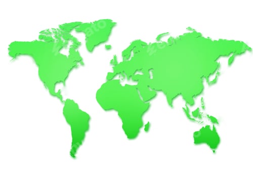 Preview: green world map isolated