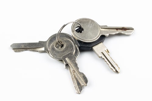 Preview: macro photo of keys on white background