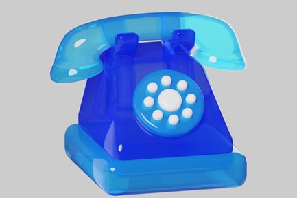 Preview: Blue telephone with a distinctive design