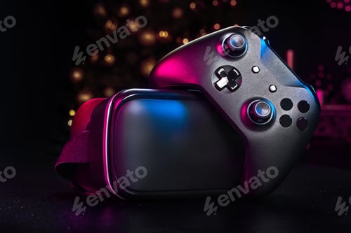Preview: VR. Virtual Reality equipment on the table