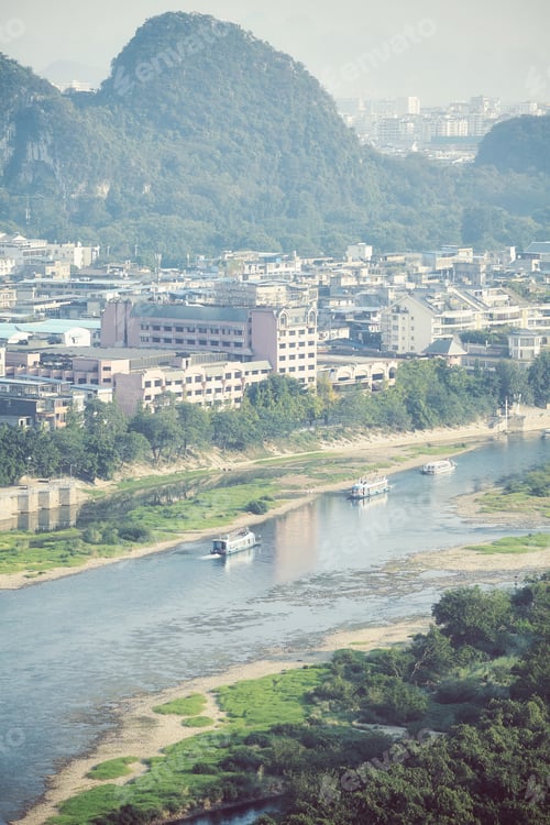 Preview: Guilin city aerial picture, Guangxi, China.