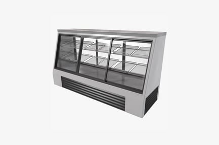 Refrigerated display case with wire racks