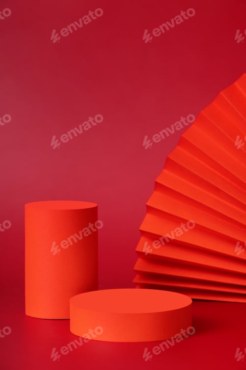 Preview: Mock up podium stage or pedestal. Decorations to Chineese New Year for your products.