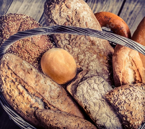 Preview: a basket of a variety of fresh bread