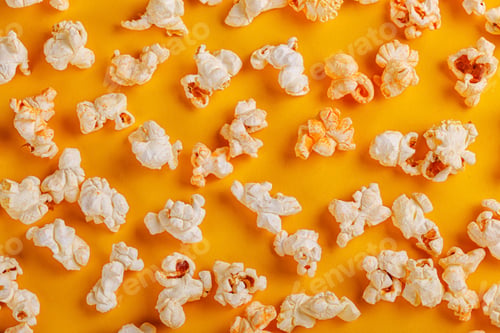 Preview: box with popcorn on a yellow background