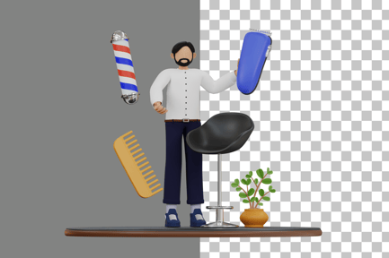 Preview: Male Hairdresser 3D Illustration*